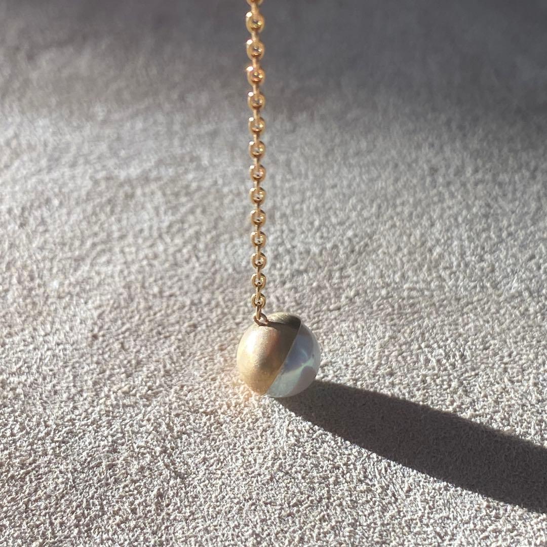 SHIHARA シハラ Half Pearl Chain Pierce 45°