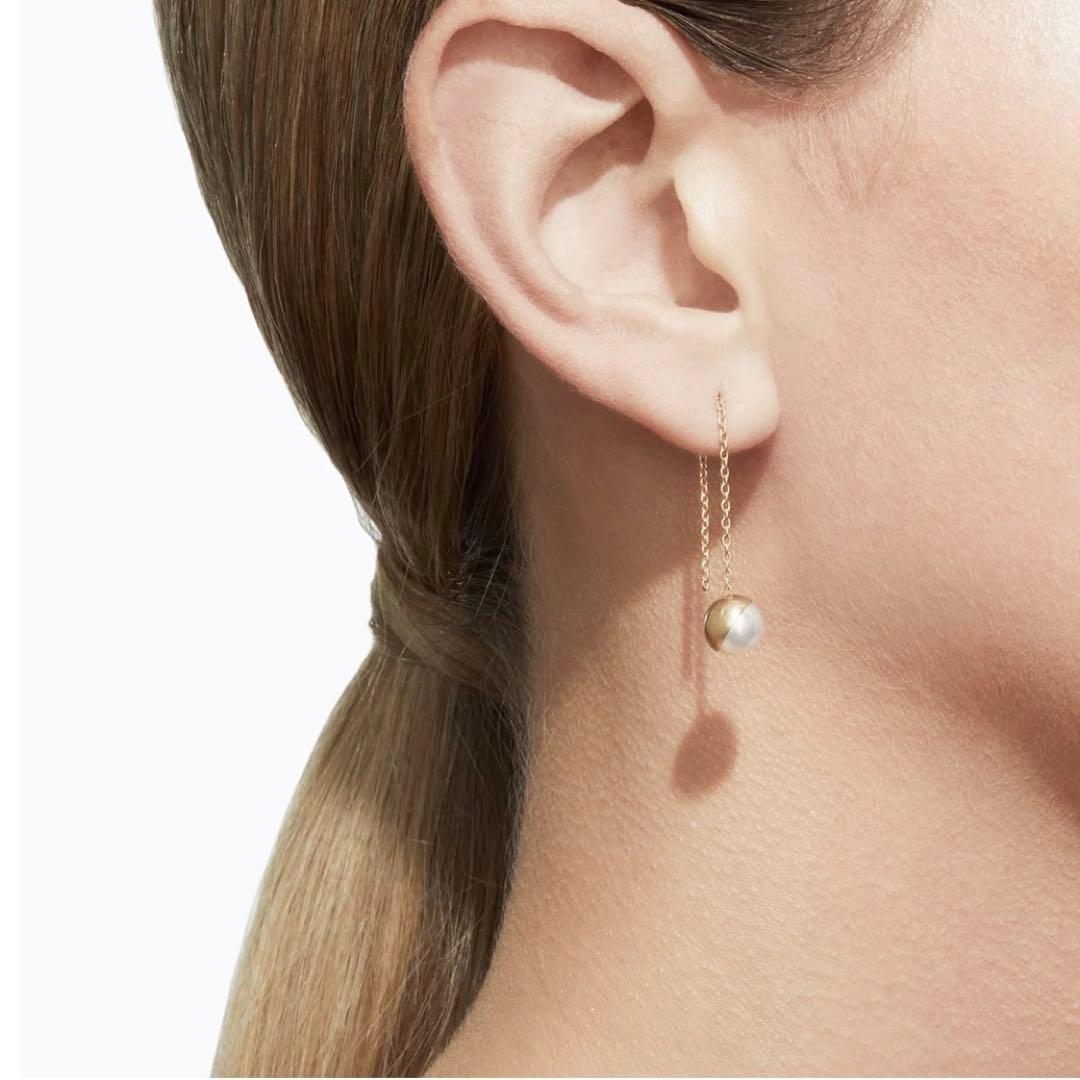 SHIHARA シハラ Half Pearl Chain Pierce 45°