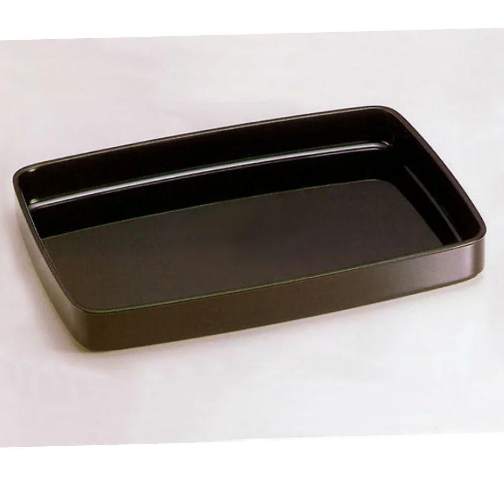 越前漆塗木製広蓋　•　黒無地