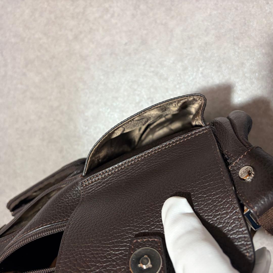 GIUDI ジウディ レザーショルダーバッグ ダークブラウン