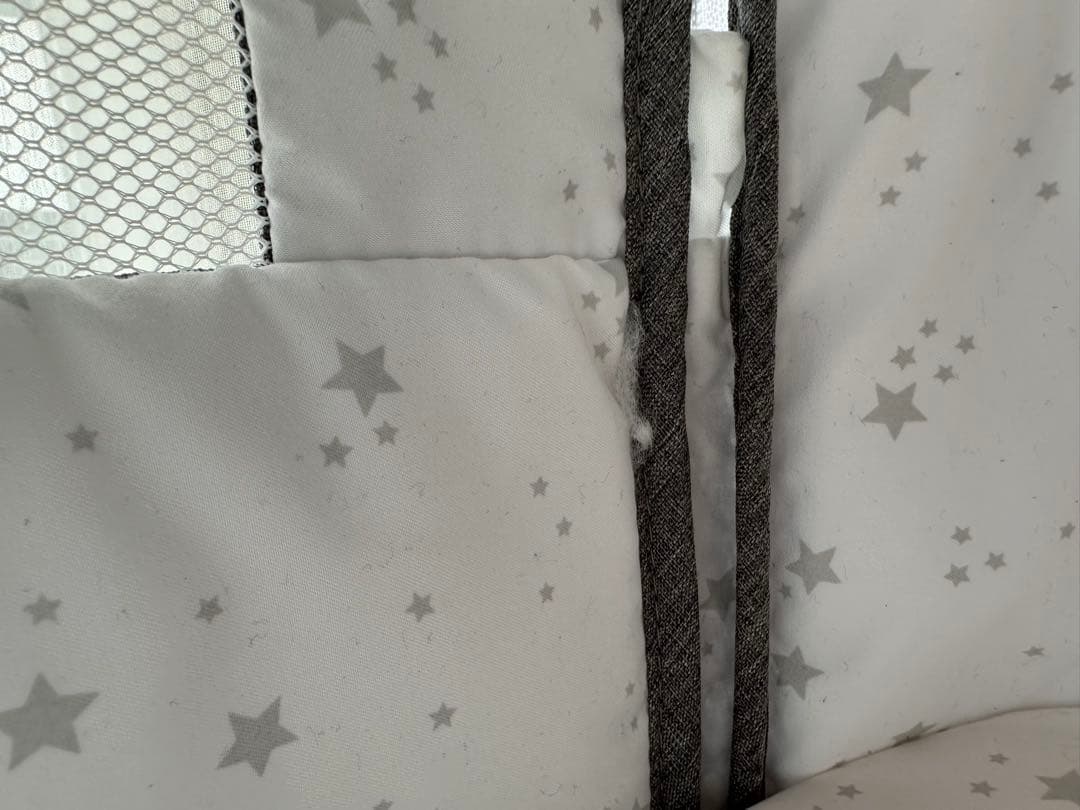 【Y】HZDMJ ベビーベッド グレー 蚊帳付き