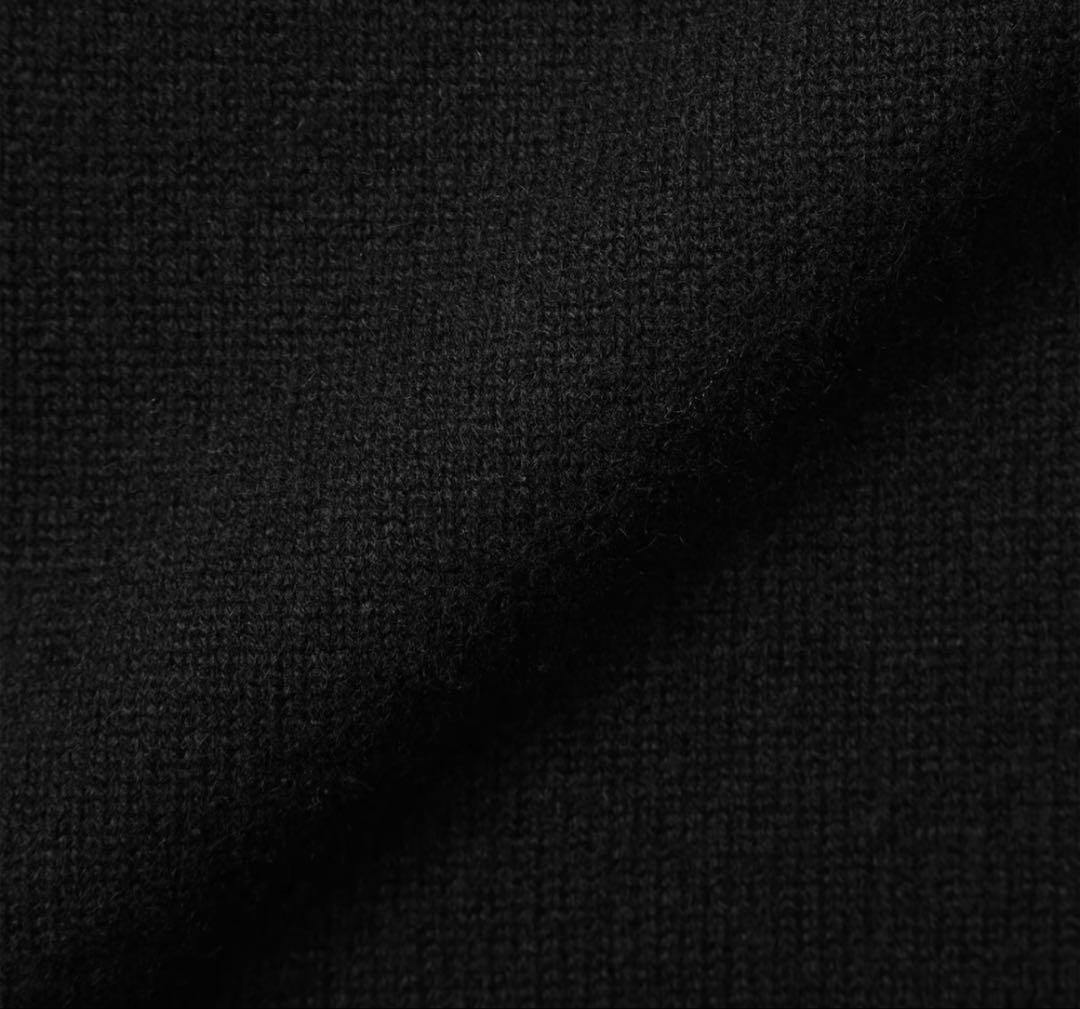 MUJI Labo自然の色を生かして染色したカシミヤタートルネックセーター黒 L