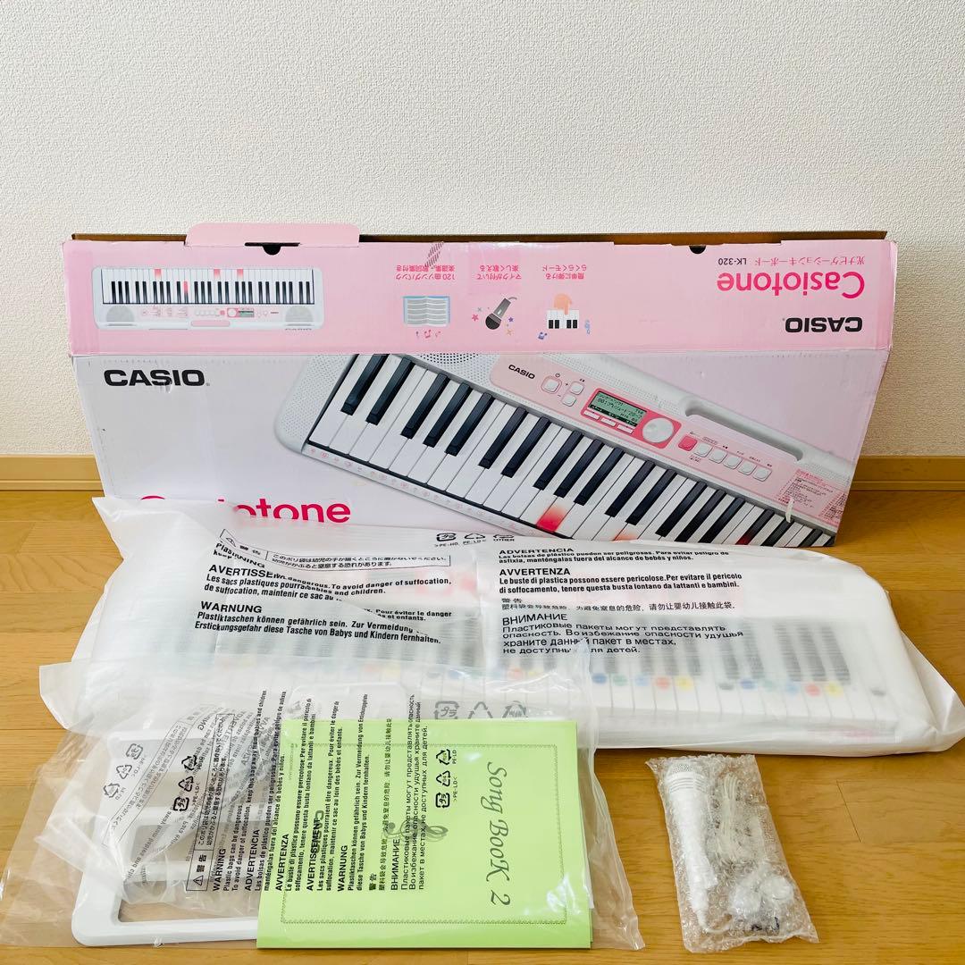 極美品✨　カシオ 光ナビゲーションLK-320 電子キーボード　ピンク