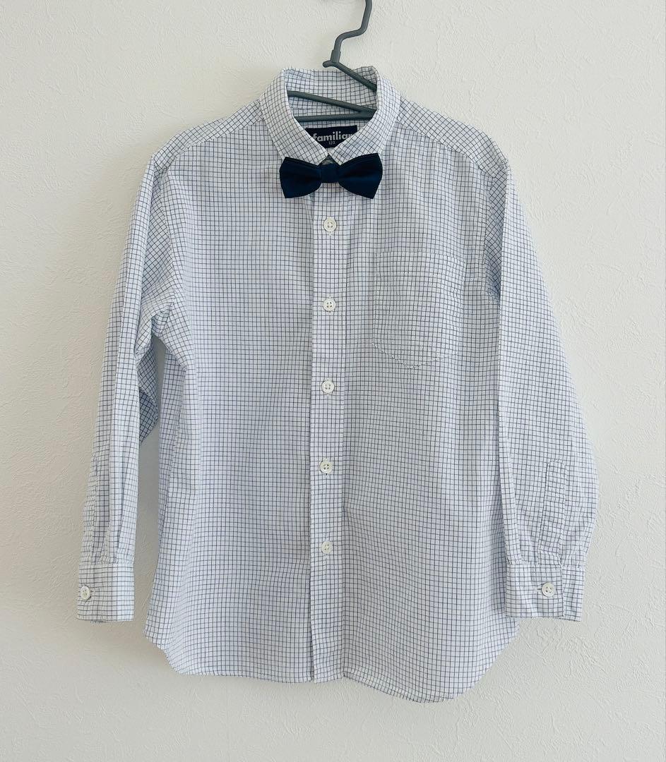 【ファミリア】ネイビー フォーマルスーツ 120cmお受験卒園式入学式冠婚葬祭紺