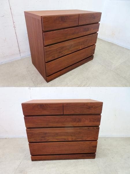 展示品■高野木工■レッチェ 80サイドチェスト■ウォールナット■4段5杯■