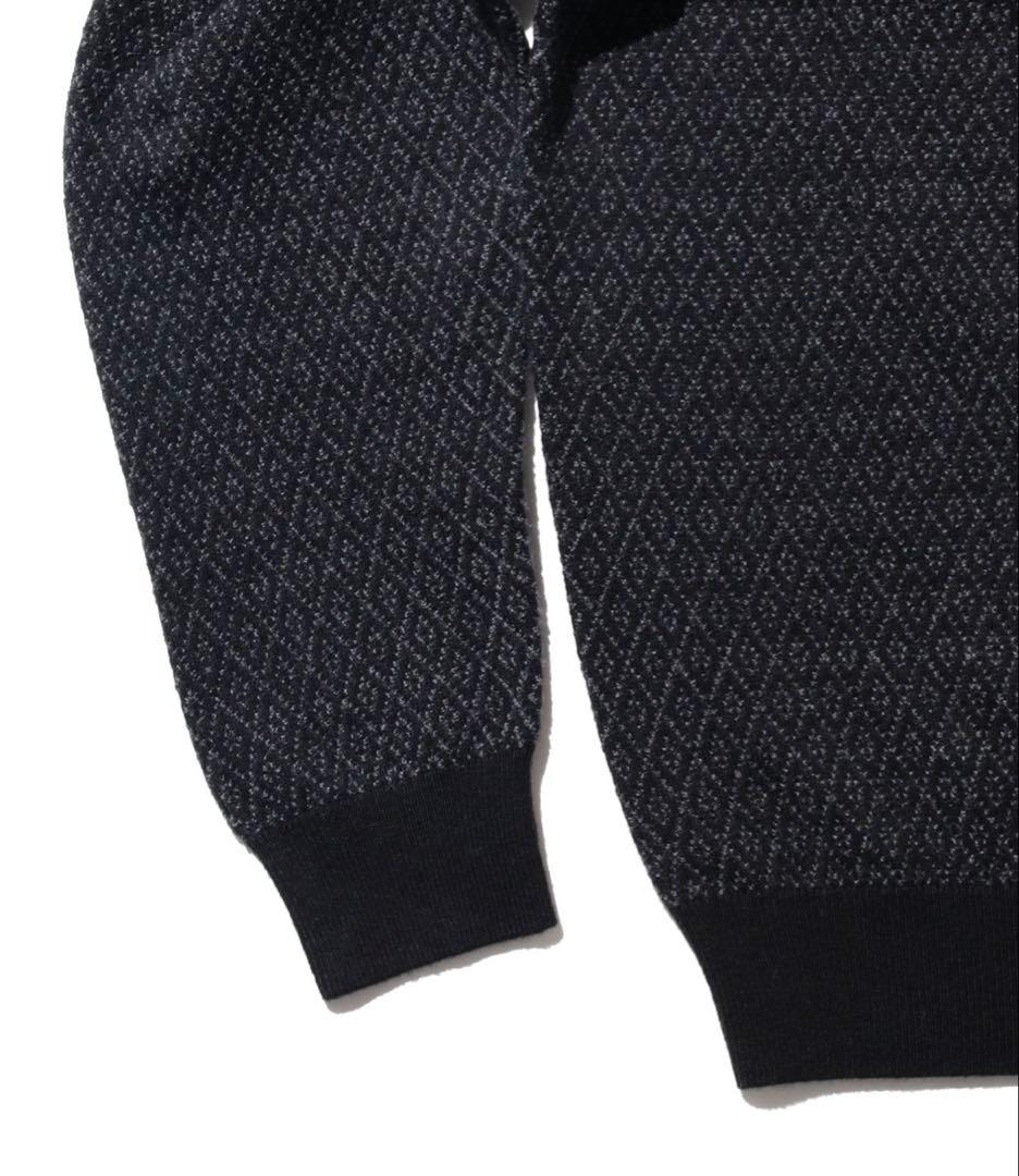 BEAMS+ ダイヤモンド パターン ニット ポロシャツ