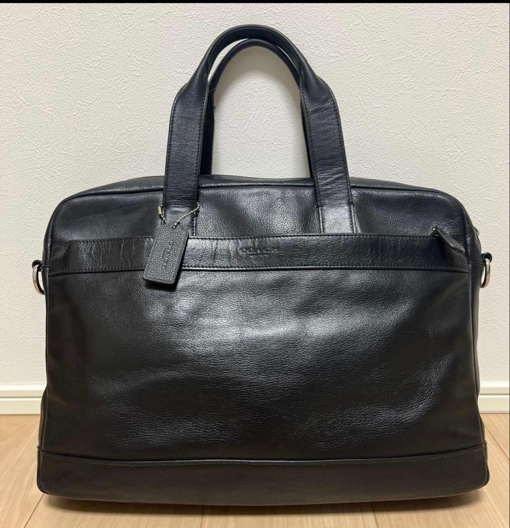 YUMIKORO　coach黒 レザー ビジネスバッグ