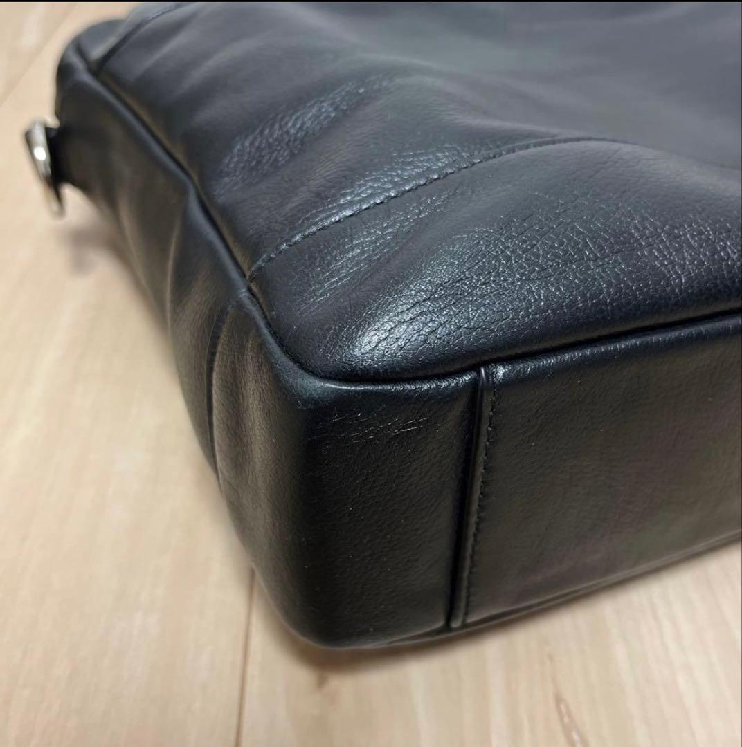 YUMIKORO　coach黒 レザー ビジネスバッグ