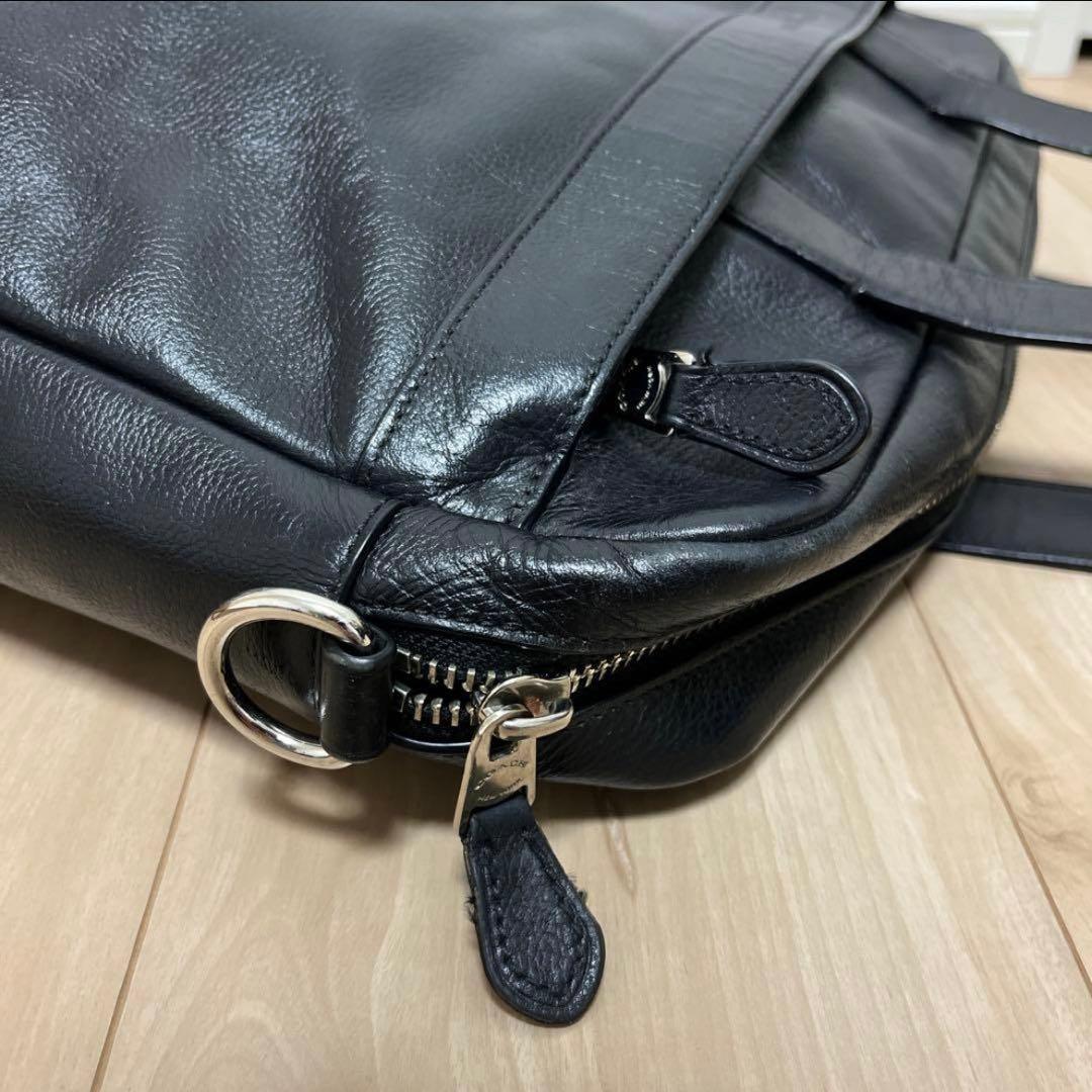YUMIKORO　coach黒 レザー ビジネスバッグ