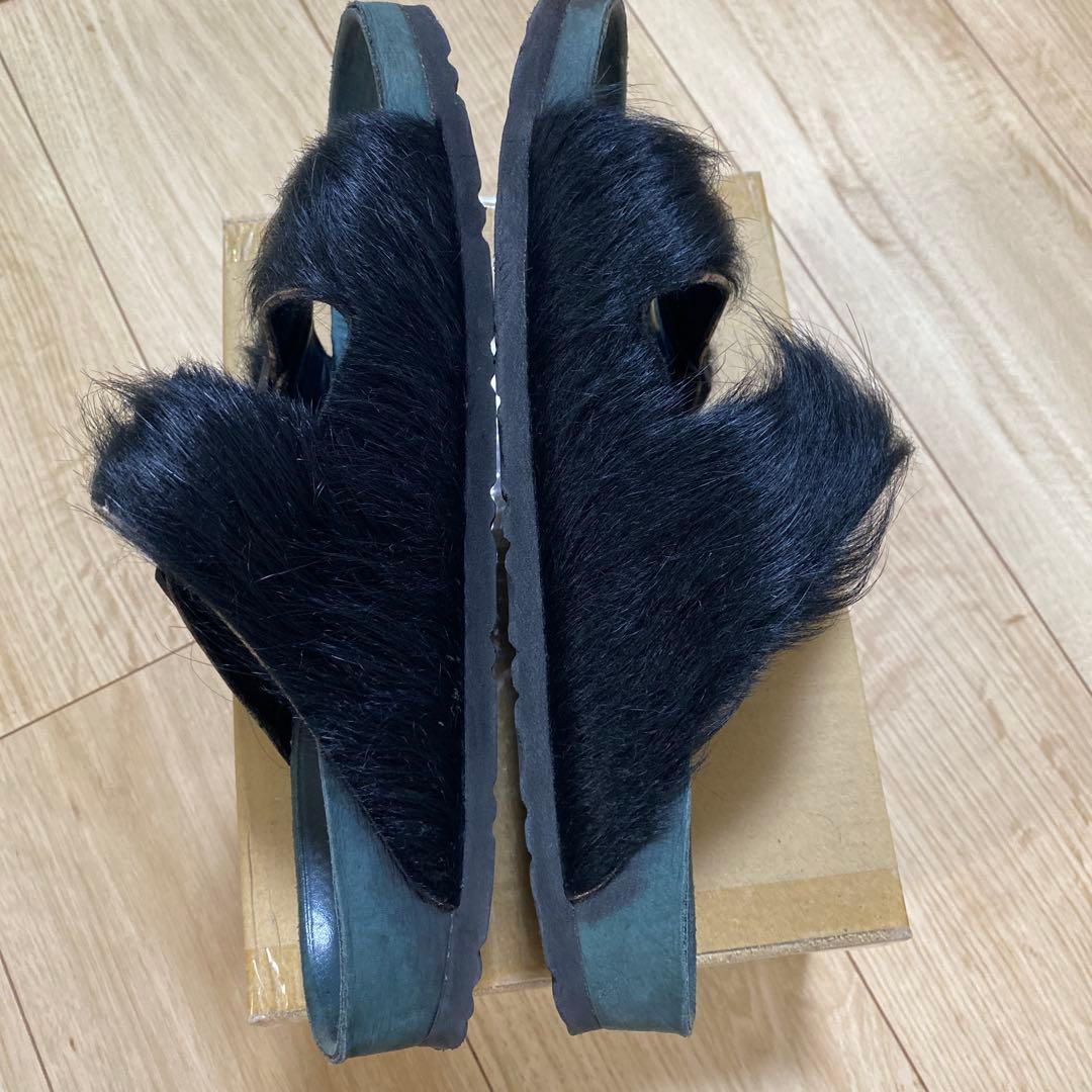 Rick Owens X Birkenstock ブラックファーサンダル　40