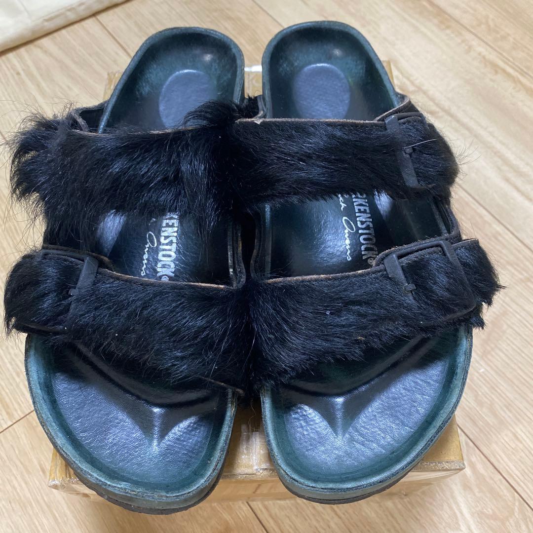 Rick Owens X Birkenstock ブラックファーサンダル　40