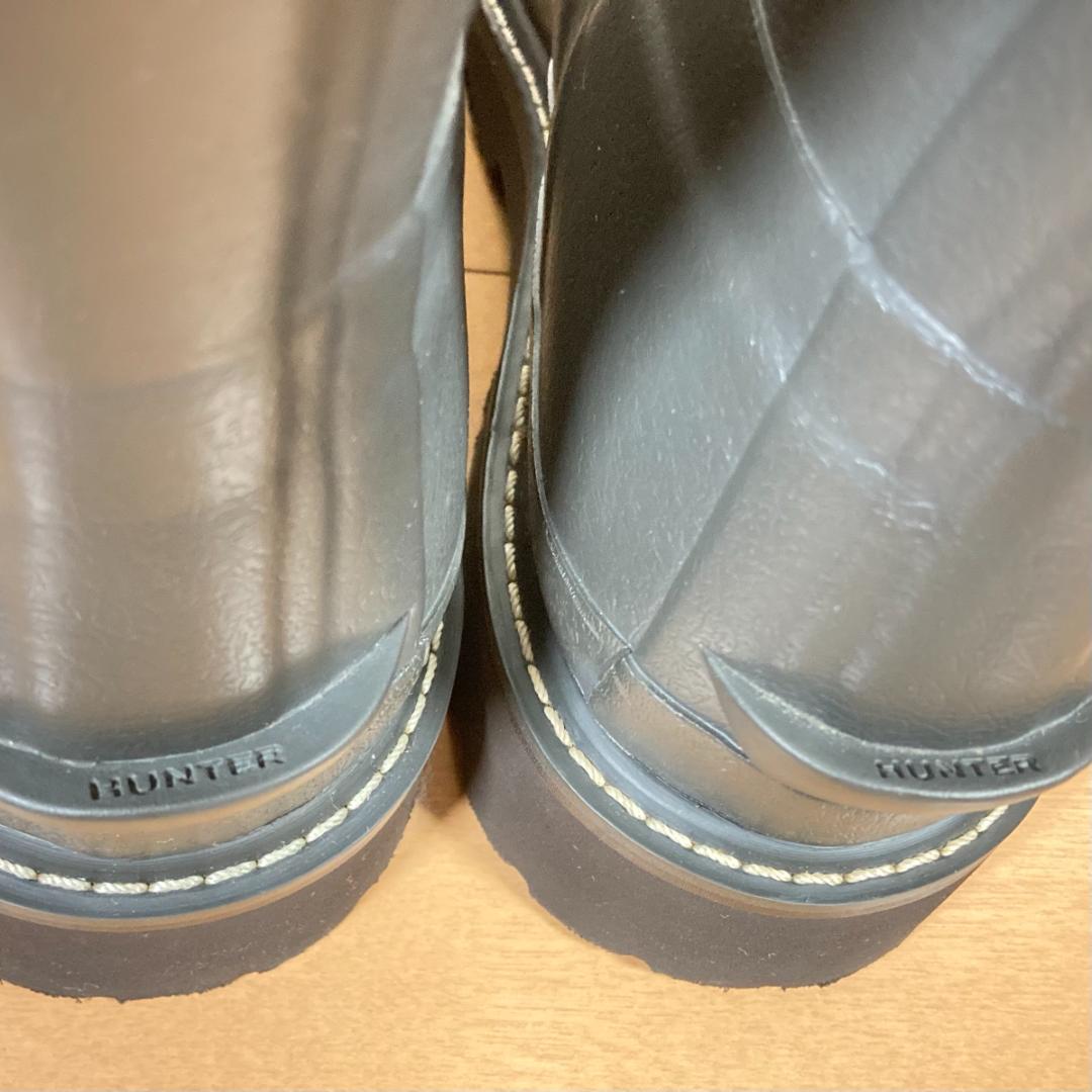 【美品・希少・緑枠ロゴ】HUNTER バルモラルブーツ 約26.5㎝ グレー