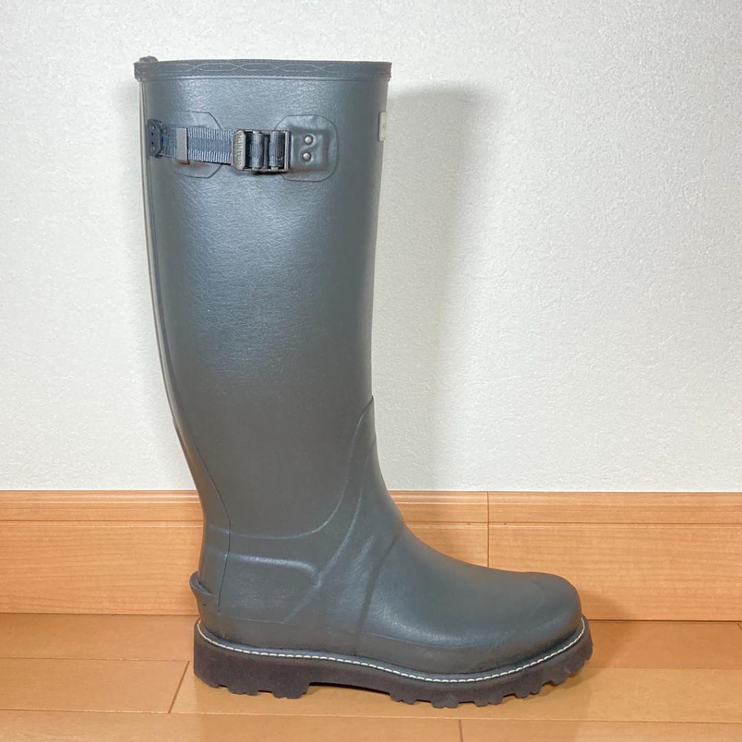 【美品・希少・緑枠ロゴ】HUNTER バルモラルブーツ 約26.5㎝ グレー