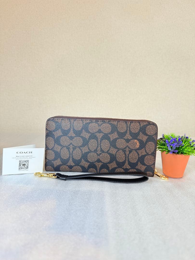 COACH 長財布 ブラウン ギフトバッグ付き