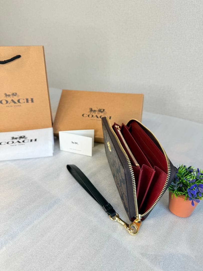 COACH 長財布 ブラウン ギフトバッグ付き