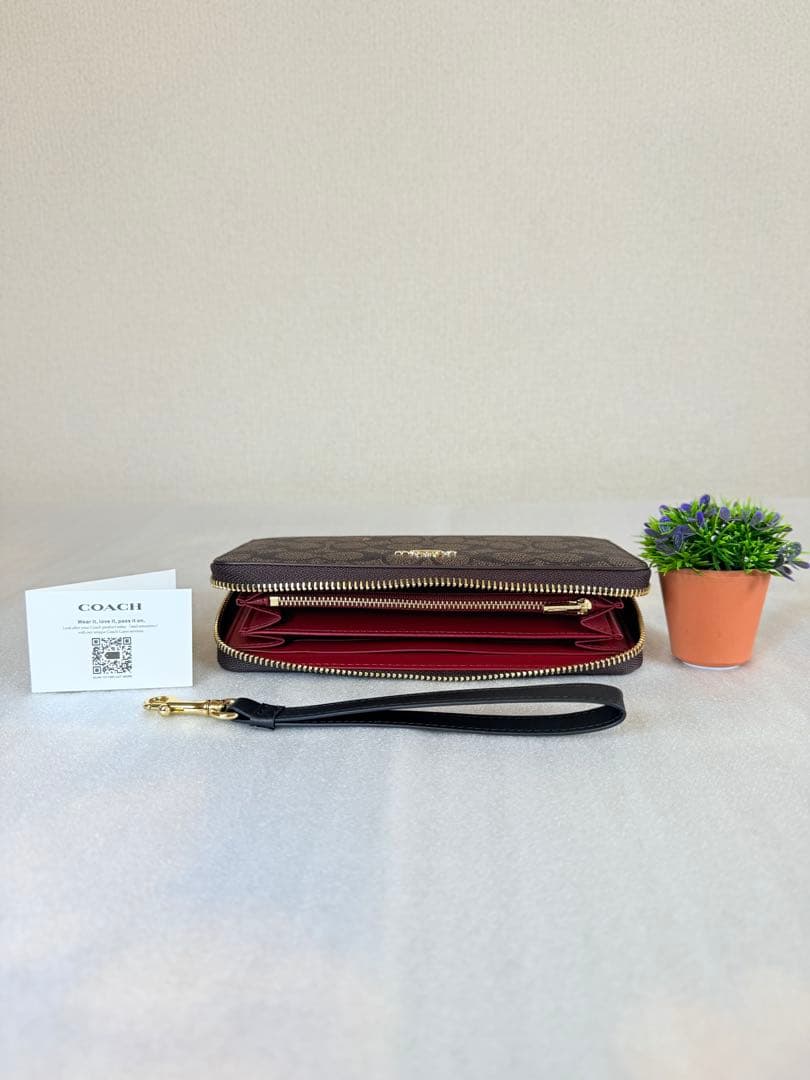 COACH 長財布 ブラウン ギフトバッグ付き