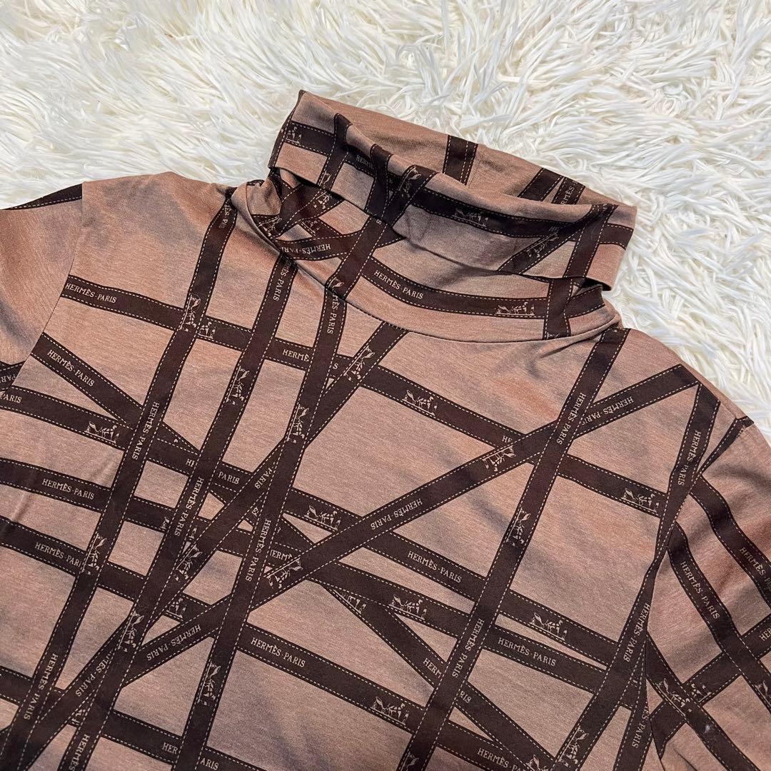 【極美品】エルメス 長袖Tシャツ タートルネック 長袖 綿100%トップス