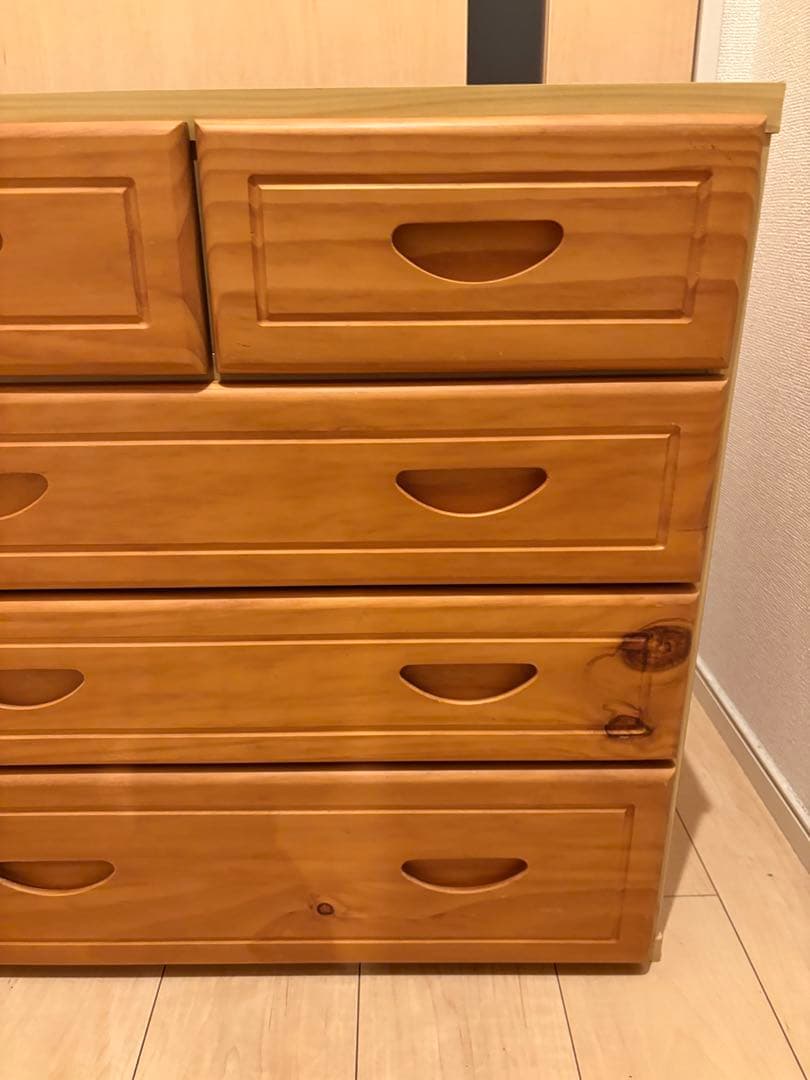 チェスト　タンス　ナチュラルブラウン　収納　洋服　木製　オークル　カントリー