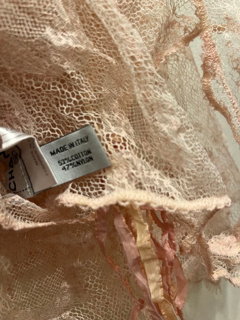CHANEL ピンク レース Vネック キャミソール