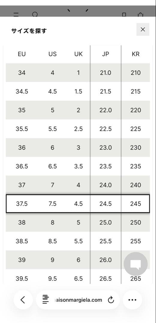 断*す様 メゾンマルジェラ 足袋バレエシューズ　37 1/2