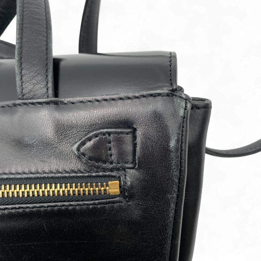 良品 GIANNI VERSACE トートバッグ レザー ブラック サンバースト