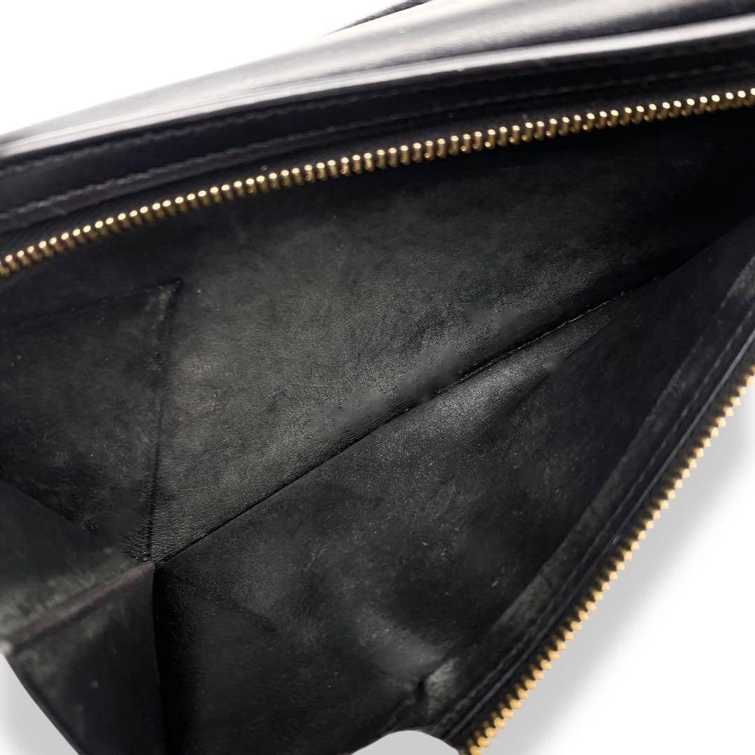 【美品】エルメス　ボックスカーフ　ベアンクラシック　折財布　ブラック　722