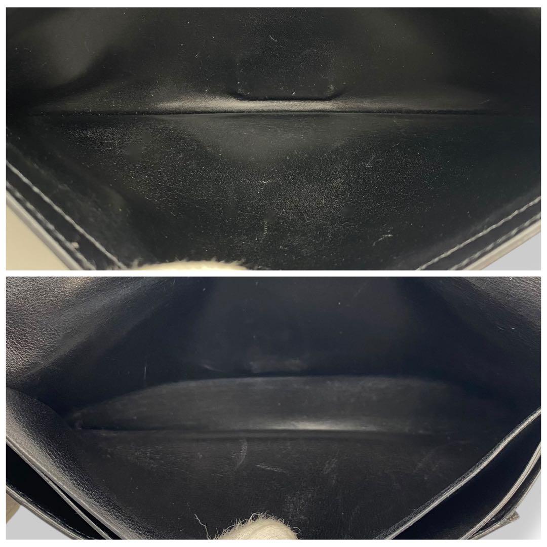 【美品】エルメス　ボックスカーフ　ベアンクラシック　折財布　ブラック　722