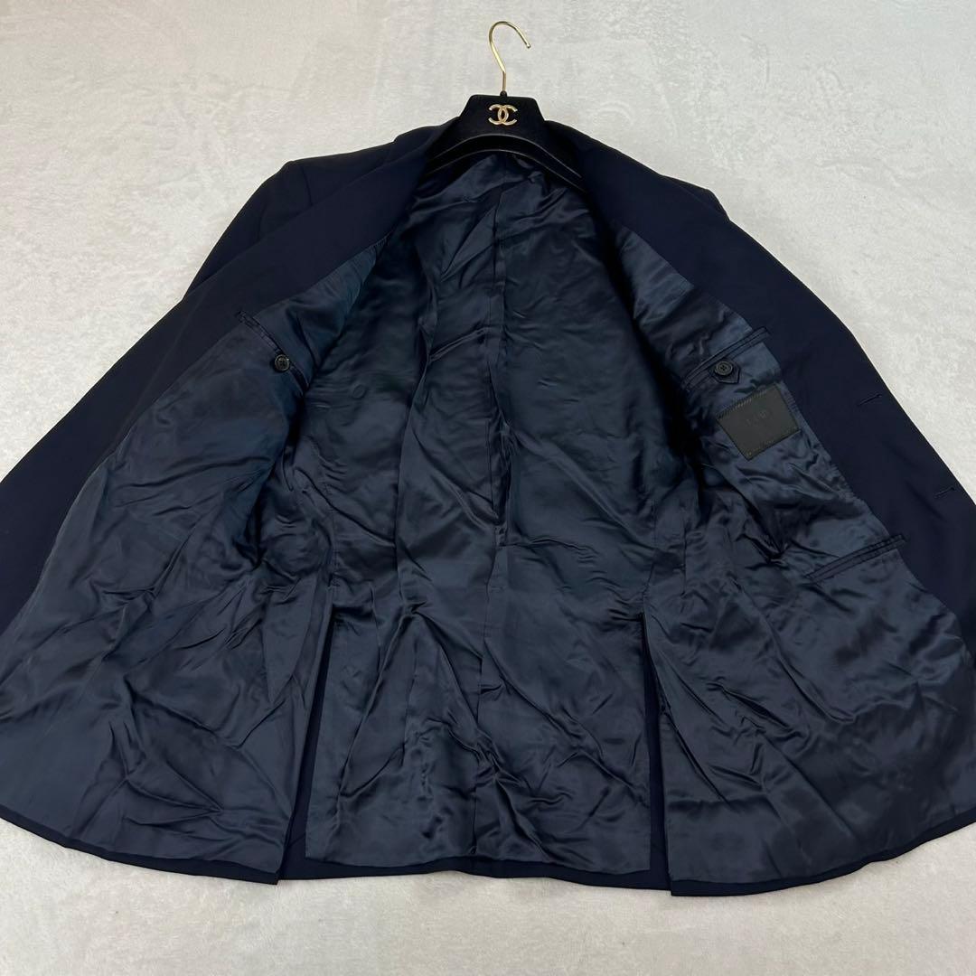 J470 L 48 プラダ シングル モヘア混 ネイビー スーツ 上下 メンズ