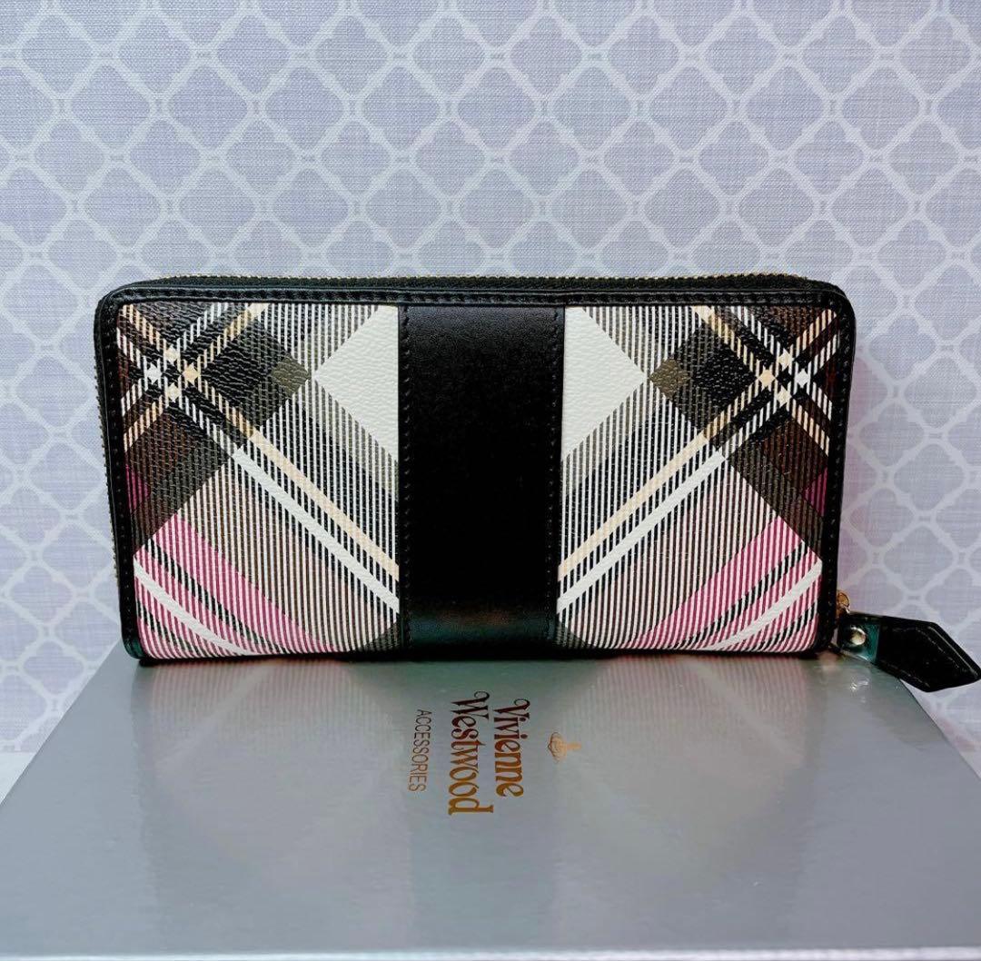 【大人気✨️1点のみ】ヴィヴィアン・ウエストウッド 黒チェック 長財布