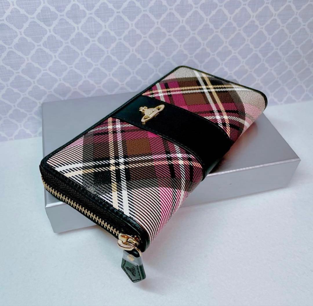 【大人気✨️1点のみ】ヴィヴィアン・ウエストウッド 黒チェック 長財布