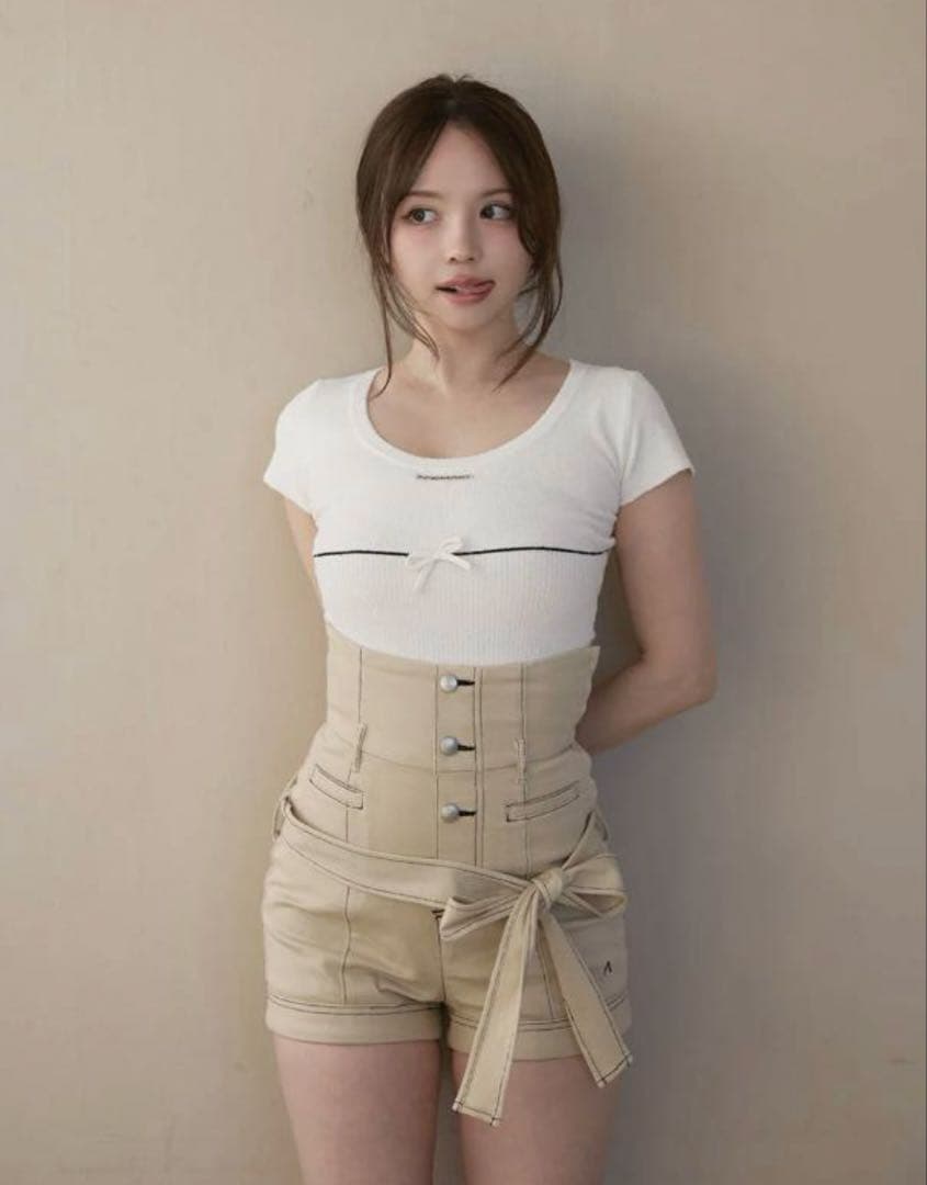 パンツ andmary Highwaist ribbon pants M