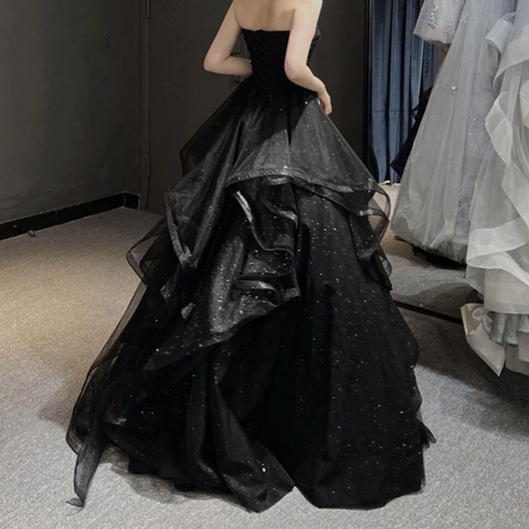 【ブラックドレス】 結婚式 前撮り 二次会 パーティー