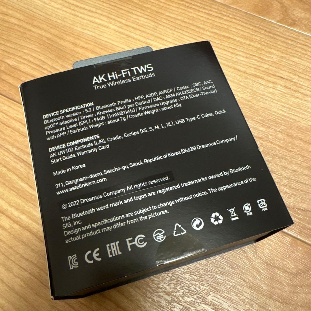 Astell&Kern AK Hi-Fi TWS UW100 ワイヤレスイヤホン