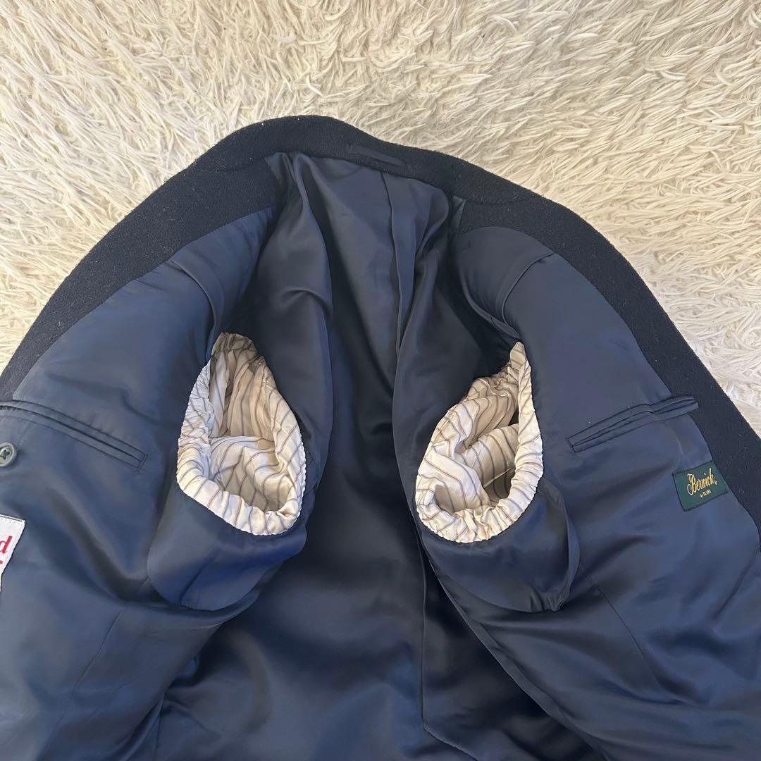 美品　Harris Tweed ネイビー テーラードジャケット　ウール