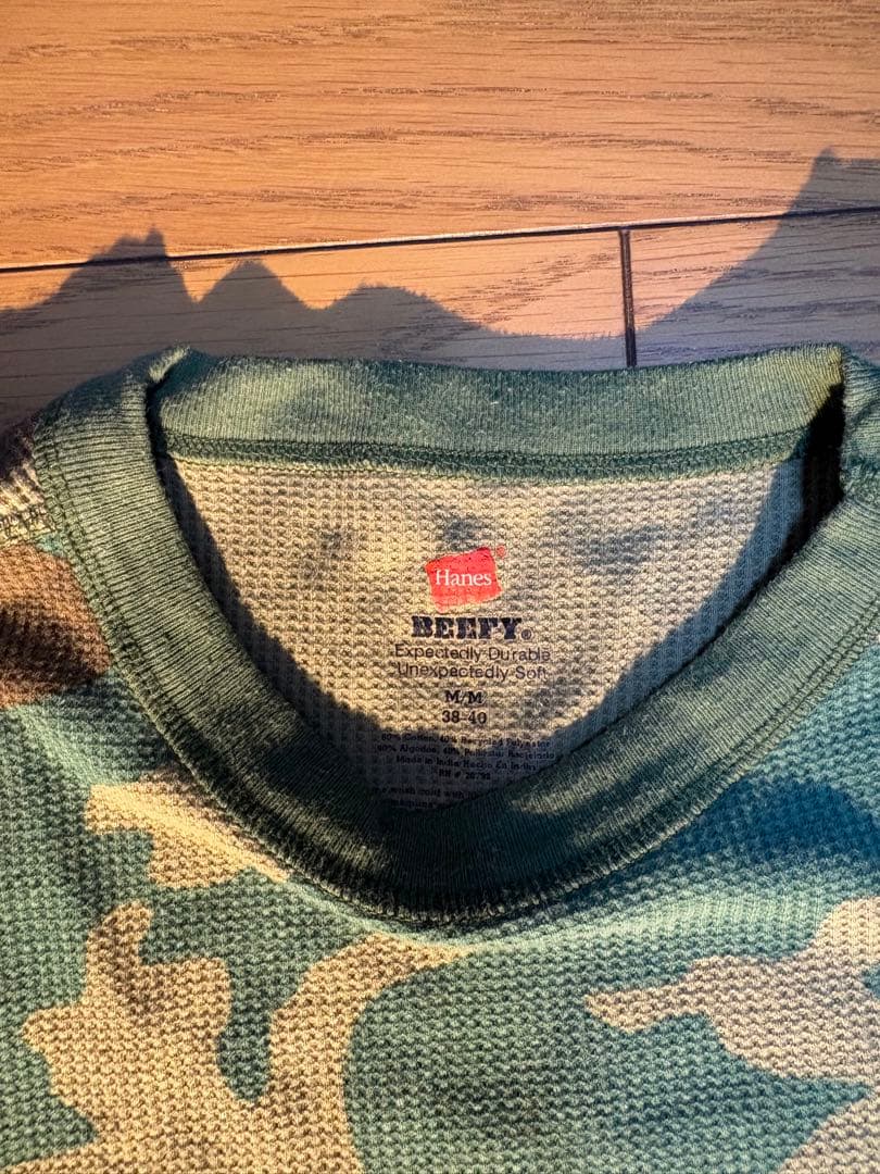 SUPREME Hanes カモフラージュ・迷彩カーキ　サーマルロンT