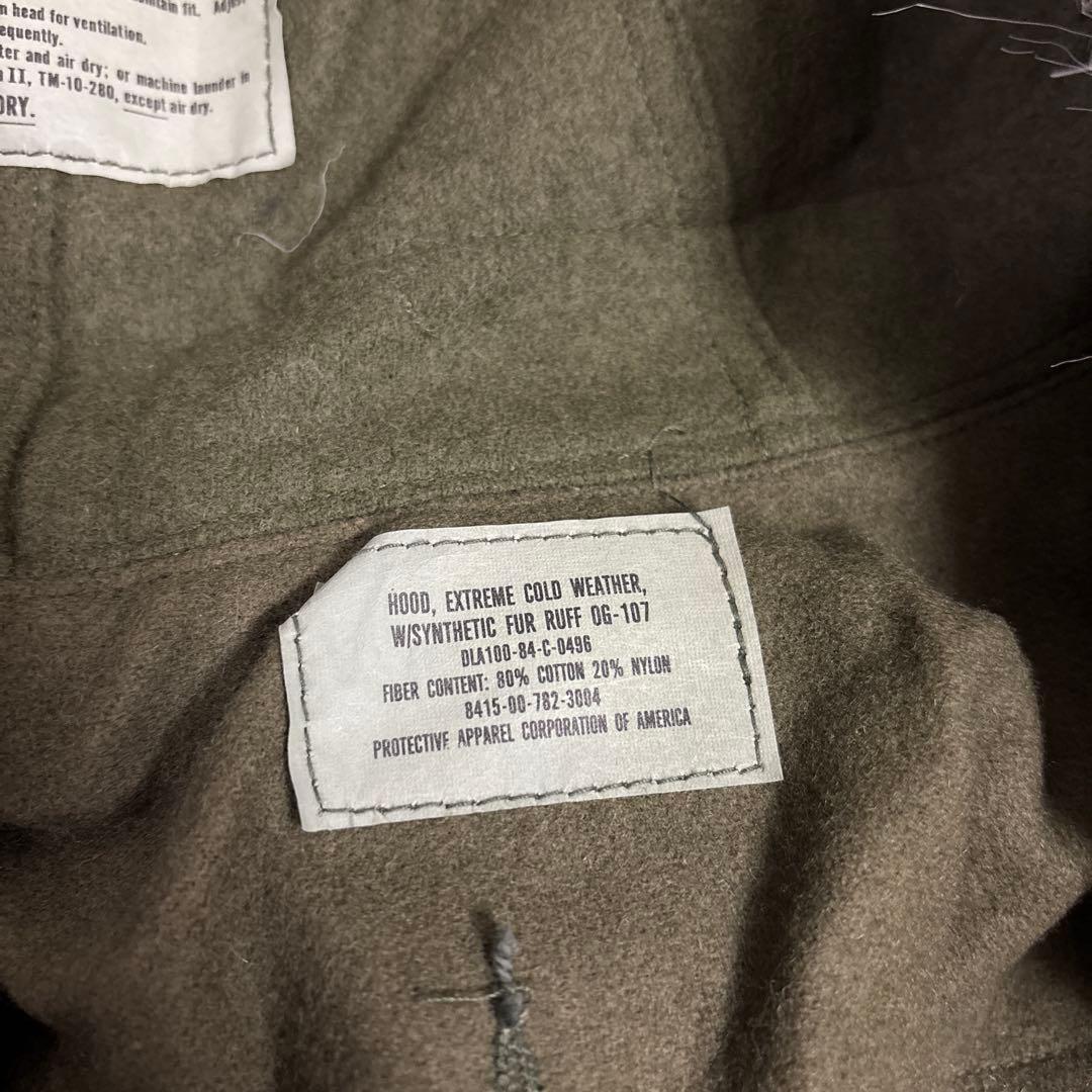 デッドストック　米軍　実物　80s M65 フィッシュテールパーカーフード　①