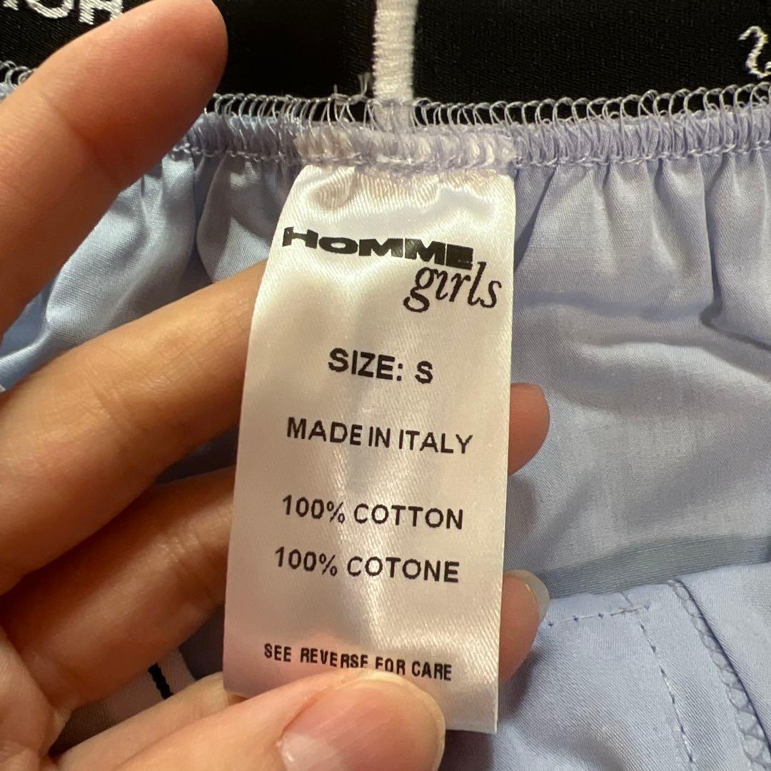 HommeGirls ロゴ ショートパンツ　ライトブルー