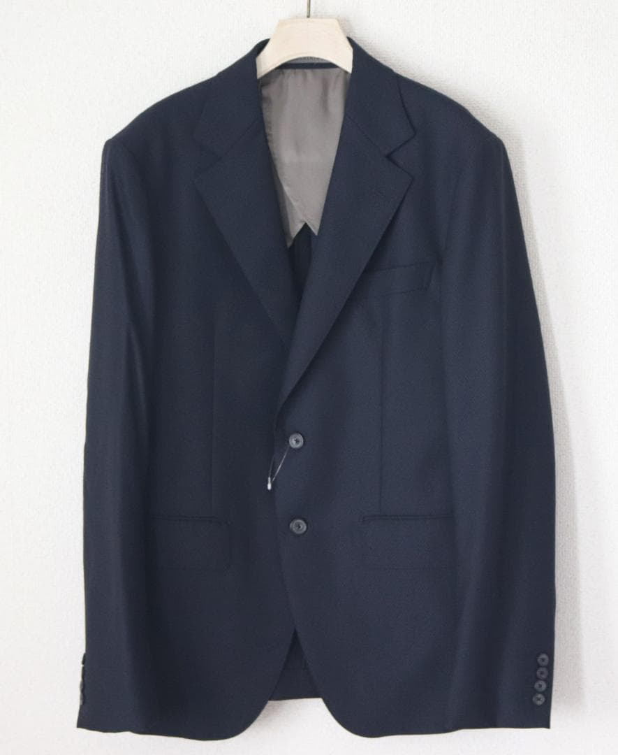 新品訳【GOTAIRIKU】秋冬 毛100％ 3ピーススーツ 紺 M(w80)