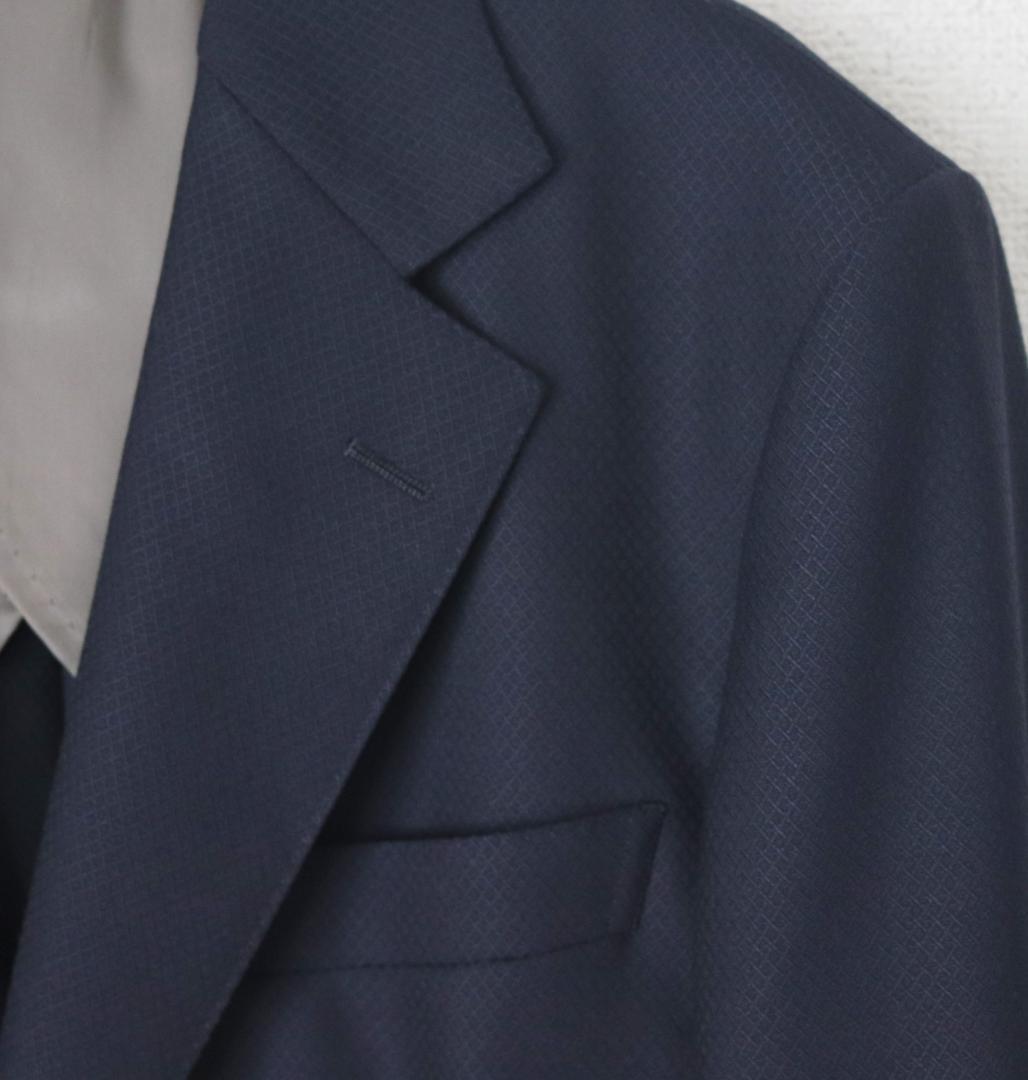 新品訳【GOTAIRIKU】秋冬 毛100％ 3ピーススーツ 紺 M(w80)