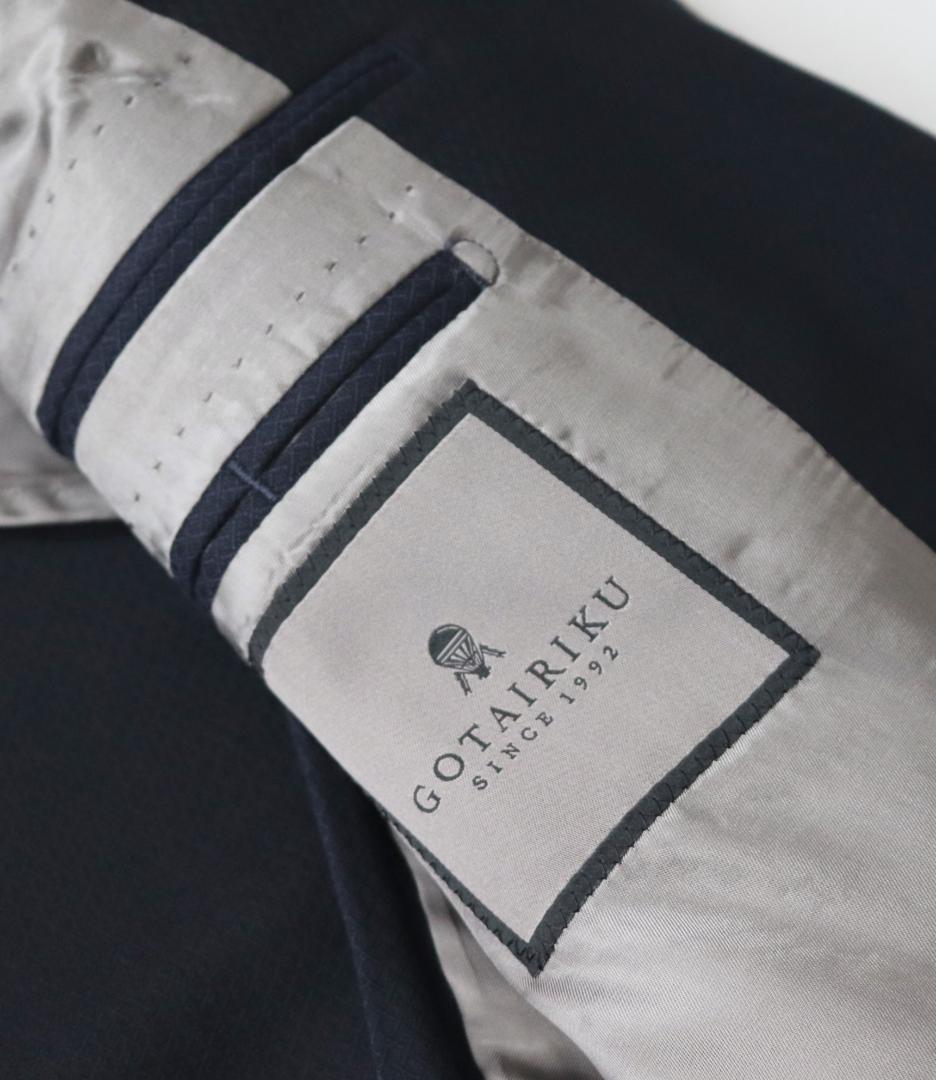 新品訳【GOTAIRIKU】秋冬 毛100％ 3ピーススーツ 紺 M(w80)