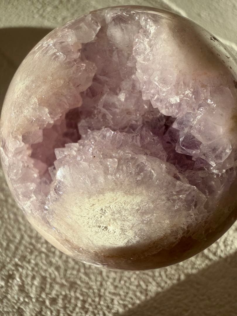 ピンクアメジスト　アメジスト　笑口　キラキラ　スフィア