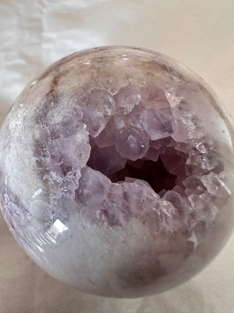 ピンクアメジスト　アメジスト　笑口　キラキラ　スフィア