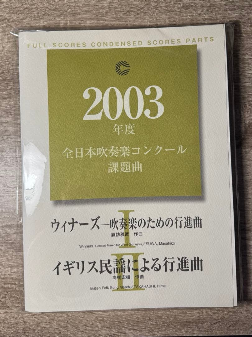 2003年全日本吹奏楽コンクール課題曲Ⅰ ウィナーズⅡ イギリス民謡による行進曲
