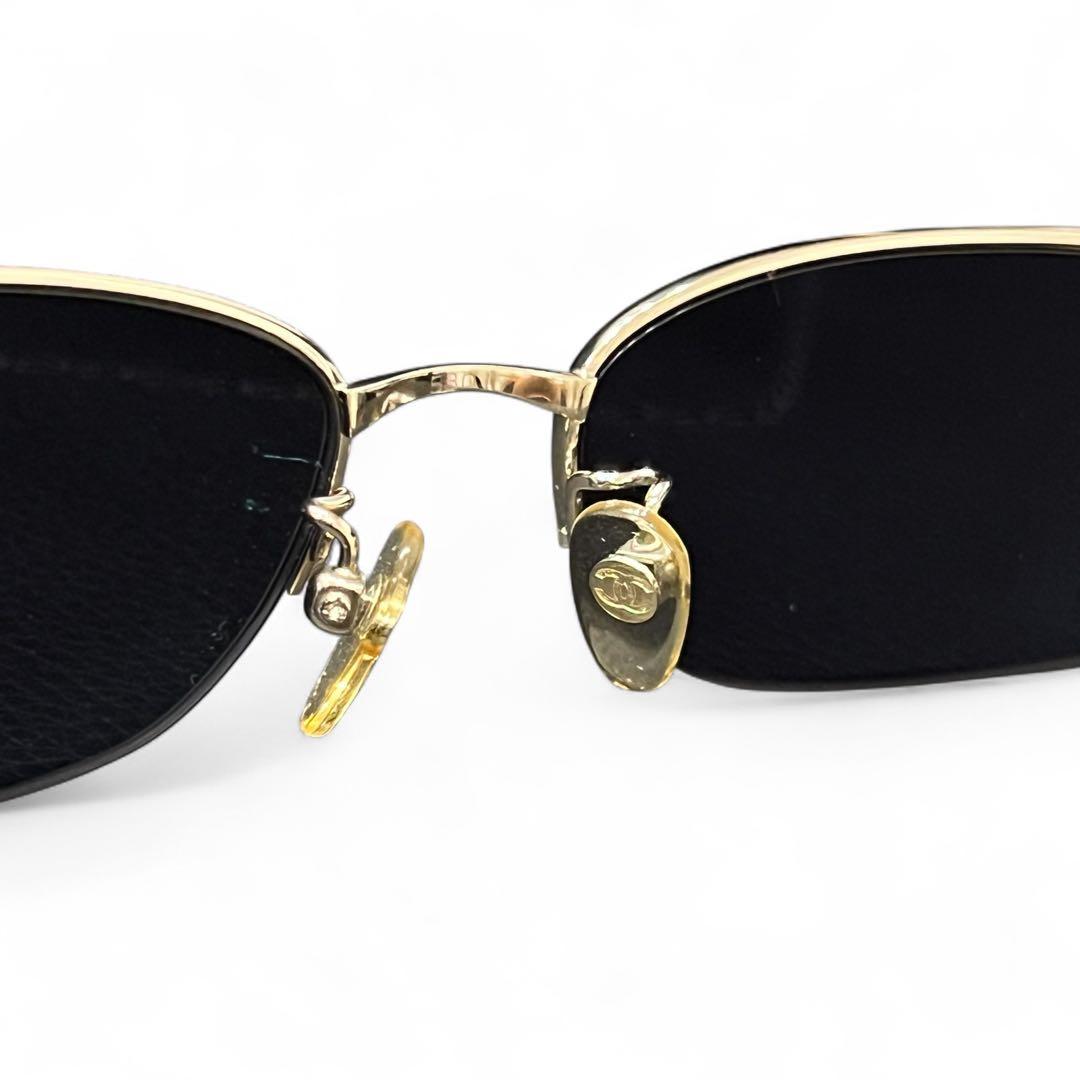 極美品✨シャネル 2101T サングラス ココマーク ハーフ リムレス ブラック