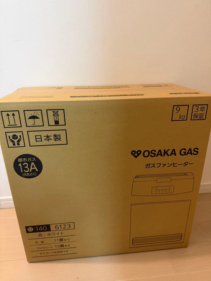 新品OSAKA GAS ガスファンヒーター 13A ホワイト　140-6123