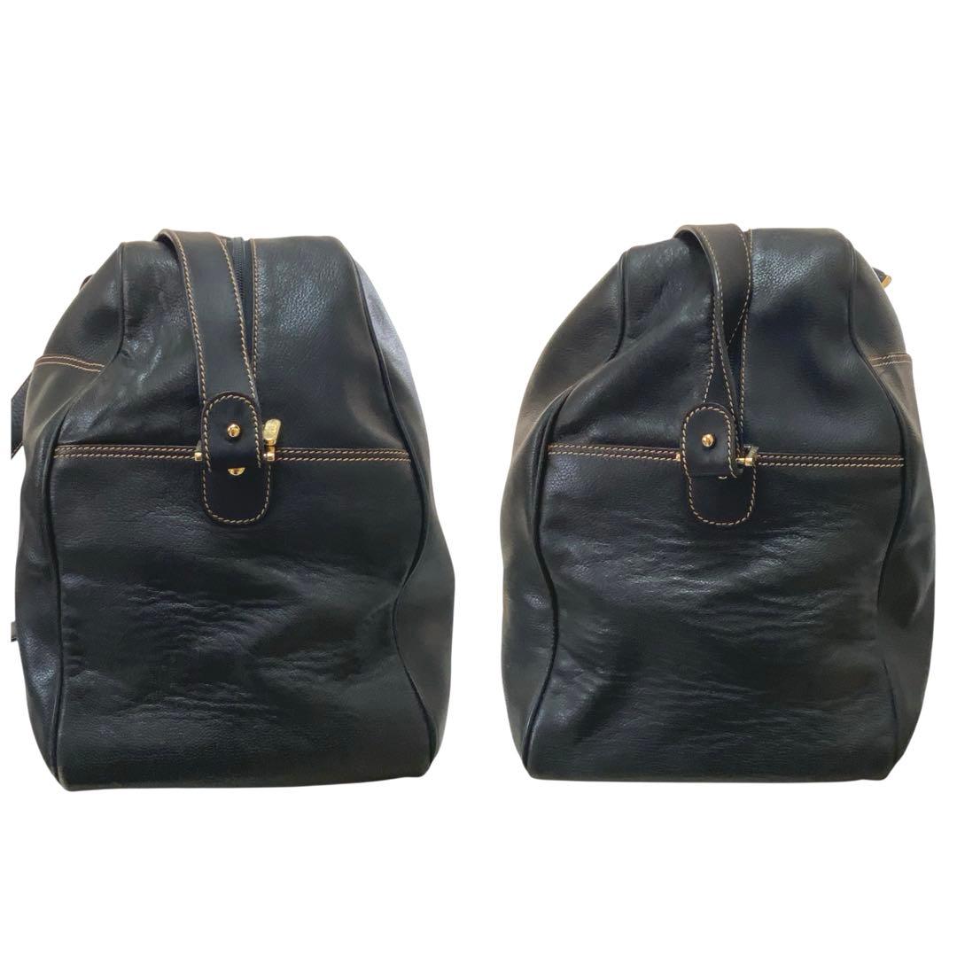 ダンヒル dunhill ボストン 2wayショルダバッグ 黒 レザー 大容量