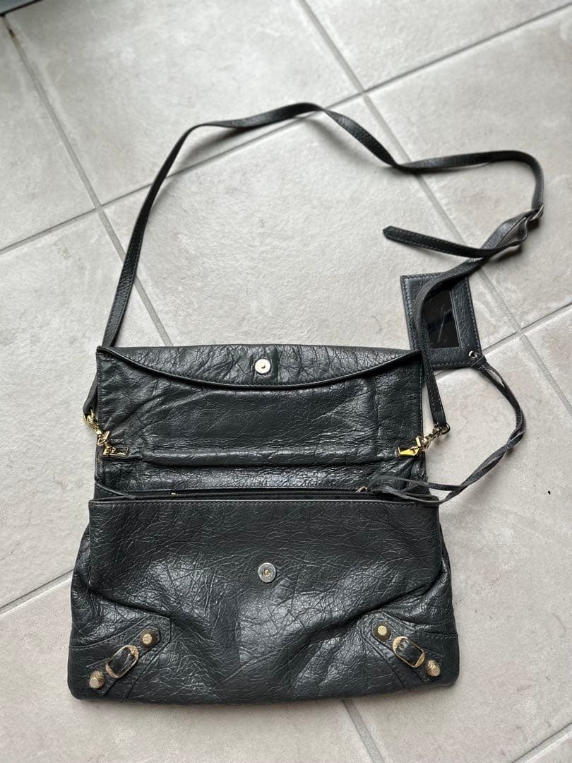 BALENCIAGA 2way クラッチバッグ　グレー