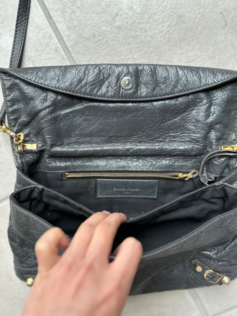 BALENCIAGA 2way クラッチバッグ　グレー