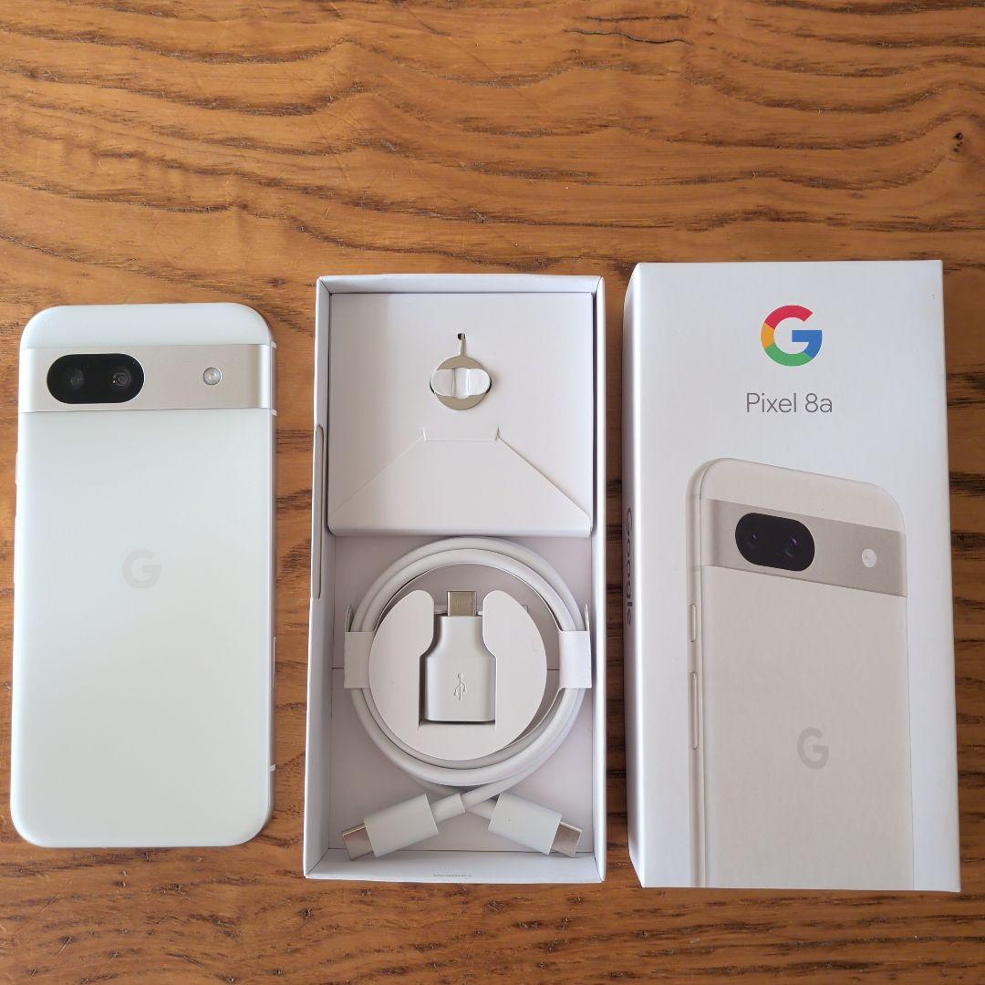 Google Pixel 8a ホワイト 本体、美品、Porcelain