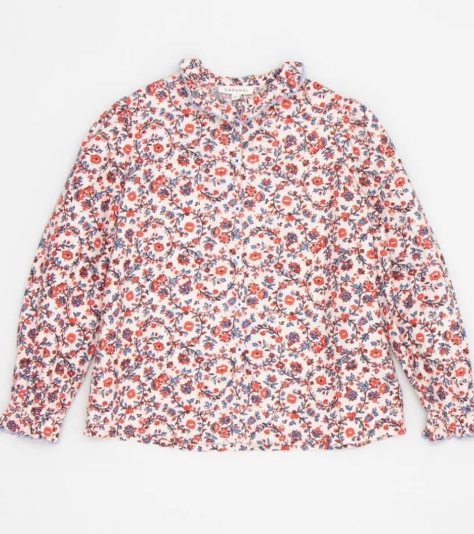 CARAMEL CREAM FLORAL リバティブラウス 4Y